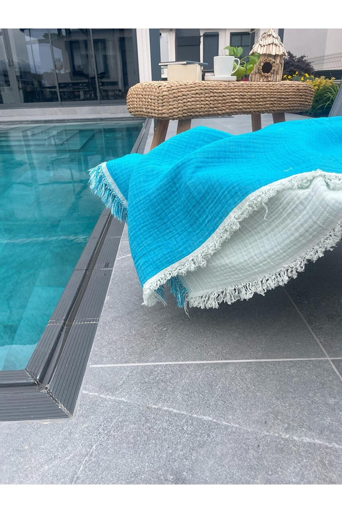 Müslin Peştamal-banyo Havlusu-plaj Havlusu 90*200cm %100 Organik 4 Katlı Müslin
