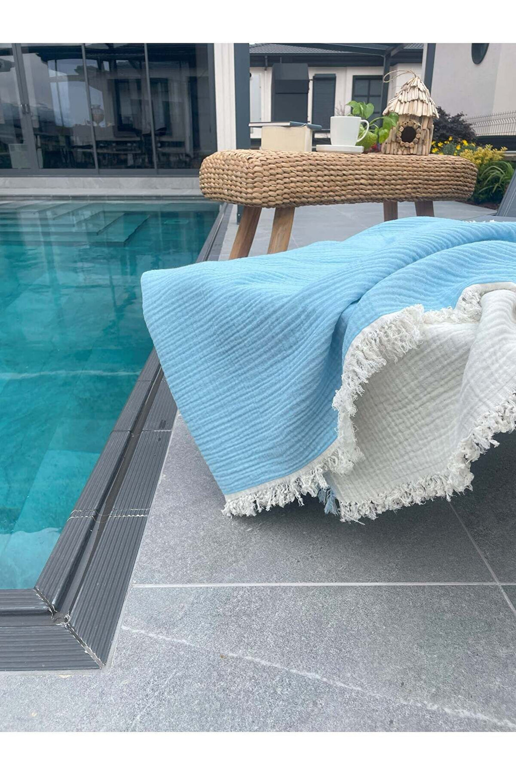 Müslin Peştamal-banyo Havlusu-plaj Havlusu 90*200cm %100 Organik 4 Katlı Müslin