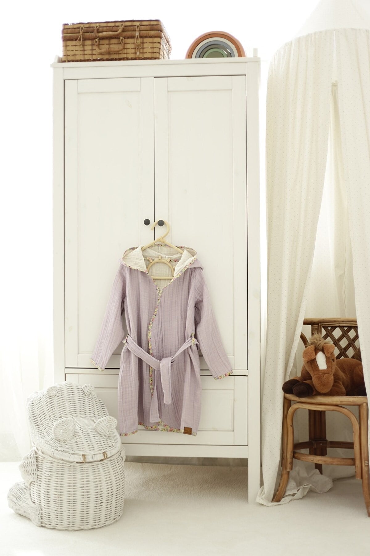Organik Özel Dokuma 4 Katlı Müslin Bornoz