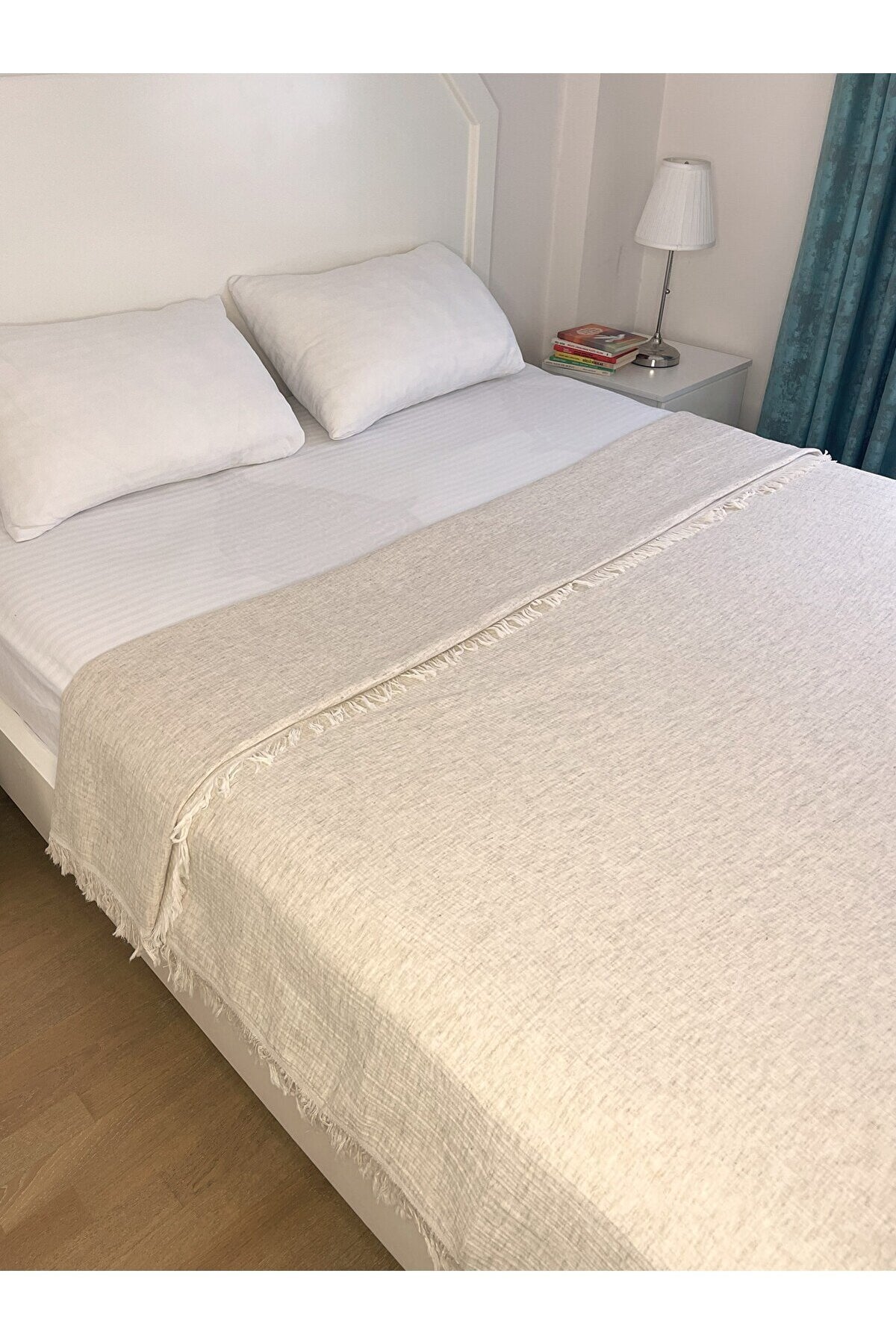 Tek Kişilik %100 Pike Doğal Kumaş, Antibakteriyel, 4 Mevsim, Yatak&Koltuk Örtüsü