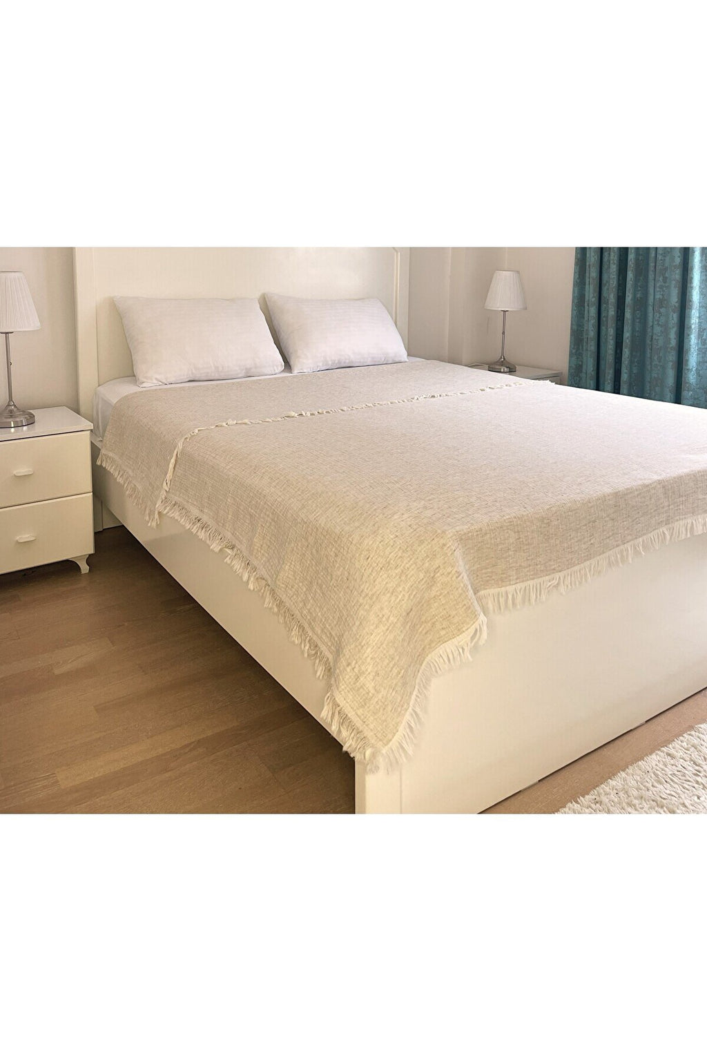 Tek Kişilik %100 Pike Doğal Kumaş, Antibakteriyel, 4 Mevsim, Yatak&Koltuk Örtüsü